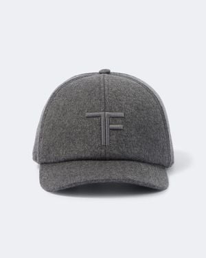 Tom Ford Logo Cashmere Baseball Cap - Gray