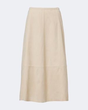 Vince Suede Midi Skirt - Natural