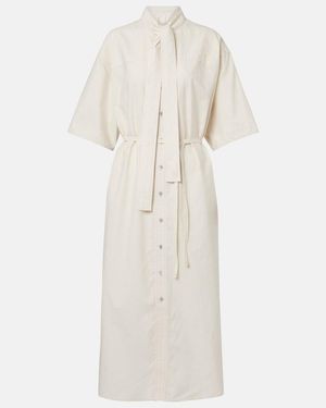 Lemaire Tie-Neck Cotton And Silk Shirt Dress - White