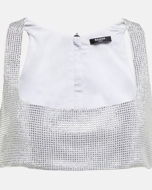 Balmain Bralette Adornado - Blanco