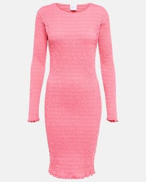 Patou Smocked Cotton-Jersey Mini Dress - Pink