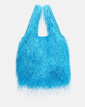 Dries Van Noten Marche Medium Fringed Top-Handle Bag - Blue