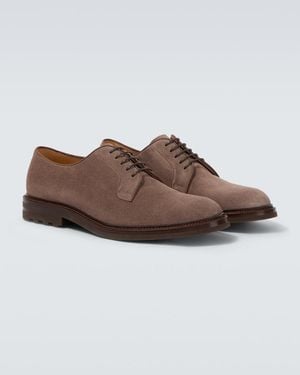 Brunello Cucinelli Suede Derby Shoes - Brown
