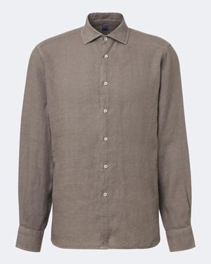 Fedeli Linen Shirt - Brown