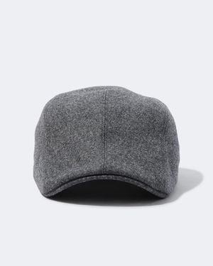 Brunello Cucinelli Leather-Trimmed Virgin Wool Flat Cap - Gray
