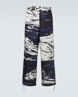 Commas Printed Linen Straight Trousers - Multicolour