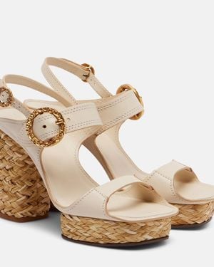 Zimmermann Talia Leather Slingback Sandals - Metallic