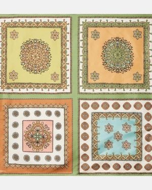 ALÉMAIS Contina Tiles Silk Scarf - Metallic