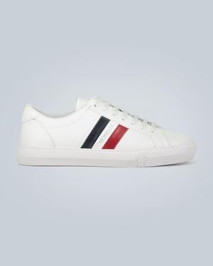 Moncler New Monaco Striped Low-top Leather Trainers - White