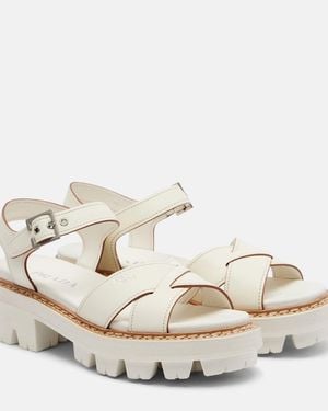 Prada Leather Sandals - Natural