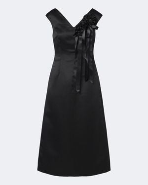 Simone Rocha Midikleid Aus Satin - Schwarz