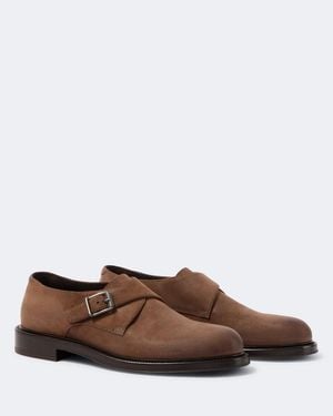 Brunello Cucinelli Monkstrap-Schuhe Monili Aus Veloursleder - Braun