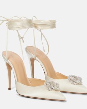 Magda Butrym Crystal-embellished Satin Court Shoes - White