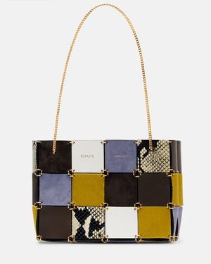 KHAITE Emma Small Patchwork Leather Tote Bag - White