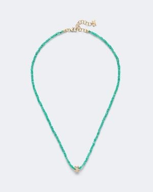 Suzanne Kalan Infinite 18Kt Beaded Necklace With Emeralds And Diamonds - Blue