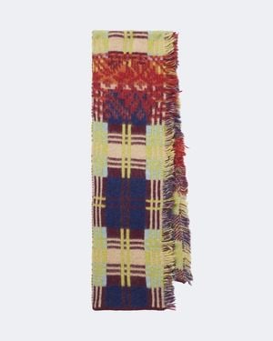 Dries Van Noten Checked Fringed Wool And Alpaca-Blend Scarf - Multicolor