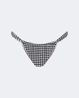 Montce Sandra Polka-Dot Seersucker Bikini Bottoms - White