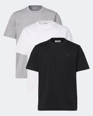 Burberry Ekd Set Of 3 Cotton Jersey T-Shirt - Black