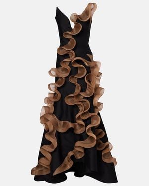 Maticevski Explode Ruffled Wool And Silk Gown - Black