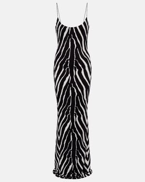The New Arrivals Ilkyaz Ozel Zebra-Print Jersey Gown - Black