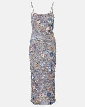 Rachel Gilbert Verziertes Maxikleid - Grau