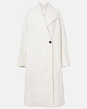 Rohe Oversize-Mantel Aus Baumwolle Und Leinen - Weiß