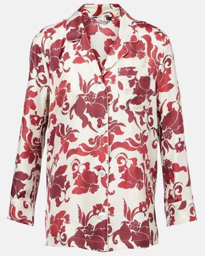Max Mara Alan Silk Jacquard Blazer - Red