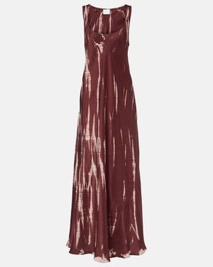 Anna Kosturova Tie-Dye Silk Maxi Dress - Red