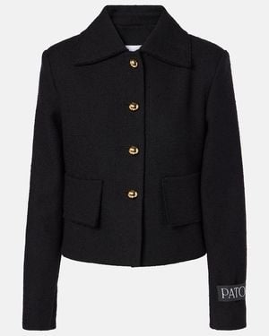 Patou Wool And Cotton-Blend Jacket - Black