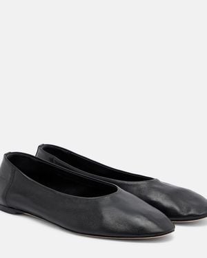 TOTEME Leather Ballet Flats - Black