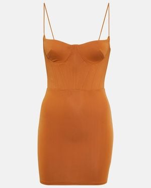 Alex Perry Deacon Corset Minidress - Brown
