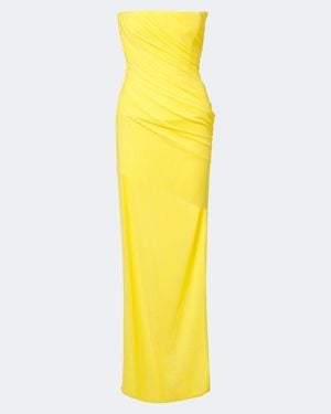 Alex Perry Robe Bustier Aus Mesh - Gelb