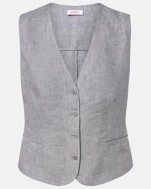 Eres Chaleco Creatif De Lino - Gris