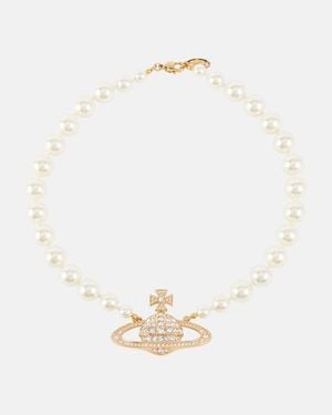Vivienne Westwood Choker Orb Aus Zierperlen Mit Kristallen - Weiß