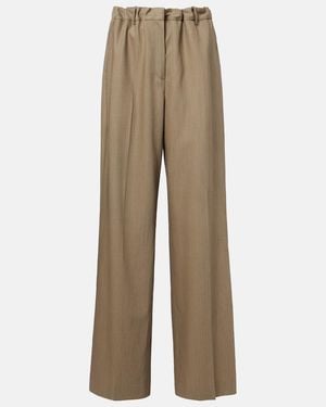 Calvin Klein Fernanda Wool-Blend Wide-Leg Trousers - Natural