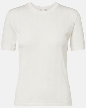 The Row Etina Ribbed-Knit Cotton T-Shirt - White
