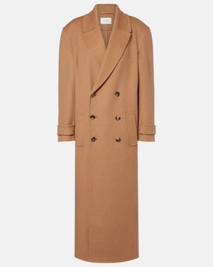 Saint Laurent Mantel Aus Kaschmir Und Wolle - Braun