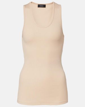 Wardrobe NYC Ribbed-Knit Cotton Tank Top - Natural