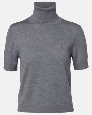 Gucci Top Aus Wolle - Grau