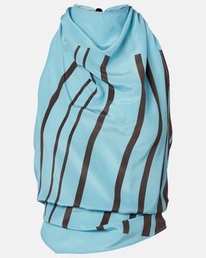 SIR. Rioja Draped Striped Silk Crepe Top - Blue
