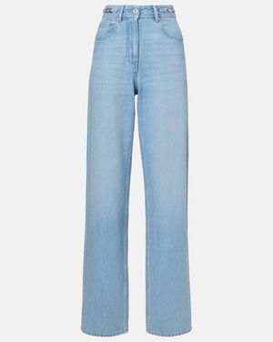 Versace Jeans Anchos De Tiro Alto - Azul