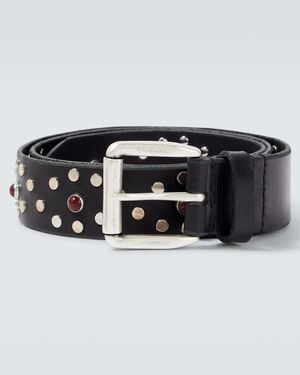 Our Legacy Vortex Embellished Leather Belt - Black