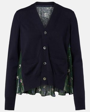 Sacai Cardigan Aus Baumwolle - Blau