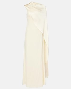 ‎Taller Marmo Berenson Caped Crepe Cady Gown - White