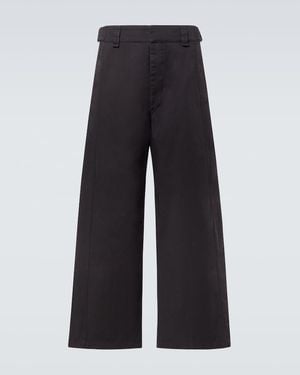 Lemaire High-Rise Cotton Twill Wide-Leg Trousers - Blue