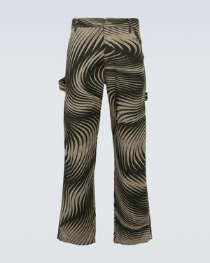 Dries Van Noten Cotton And Linen Wide-Leg Trousers - Green