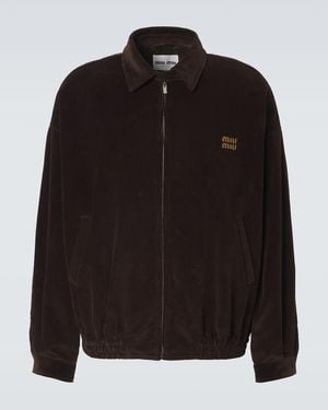 Miu Miu Blouson Aus Baumwoll-Cord - Schwarz