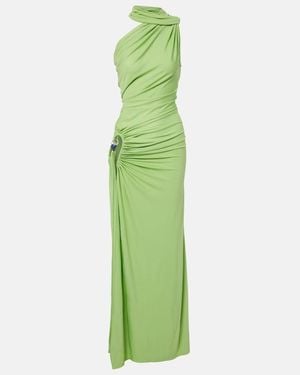 Christopher Esber Cutout Embellished Draped Maxi Dress - Green