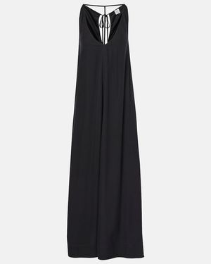 TOTEME Crepe-Back Satin Maxi Dress - Blue