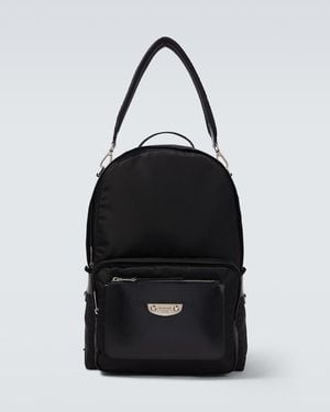 Balenciaga Leather-Trimmed Backpack - Black